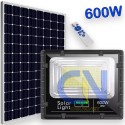 FARO FARETTO 600W LED PANNELLO ENERGIA SOLARE FOTOVOLTAICO CREPUSCOLARE BATTERIA