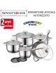 SET DI PENTOLE PENTOLA BATTERIA 12 PEZZI PADELLE IN ACCIAIO INOX CUCINA NUOVO