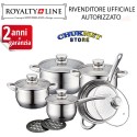 SET DI PENTOLE PENTOLA BATTERIA 12 PEZZI PADELLE IN ACCIAIO INOX CUCINA NUOVO