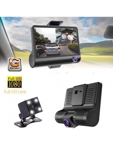 KIT DVR AUTO 3 TELECAMERE VIDEOREGISTRATORE CAMERA FULL HD 1080P MONITOR 4" VIDEO CAMPER